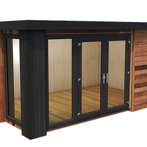 Home gym design in garden room with cardio and strength zone &ndash; luxury fitness space